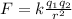 F=k \frac{q_1 q_2}{r^2}