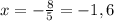 x=-\frac{8}{5}=-1,6