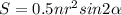 S=0.5nr^{2}sin2 \alpha