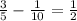 \frac{3}{5}-\frac{1}{10}=\frac{1}{2}