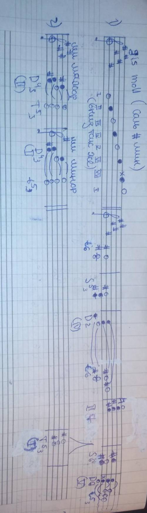 Решить часть билета, 1) написать гармонический (гис-моль) и построить цепочку: t6 - s35 - d2 - t6 - 